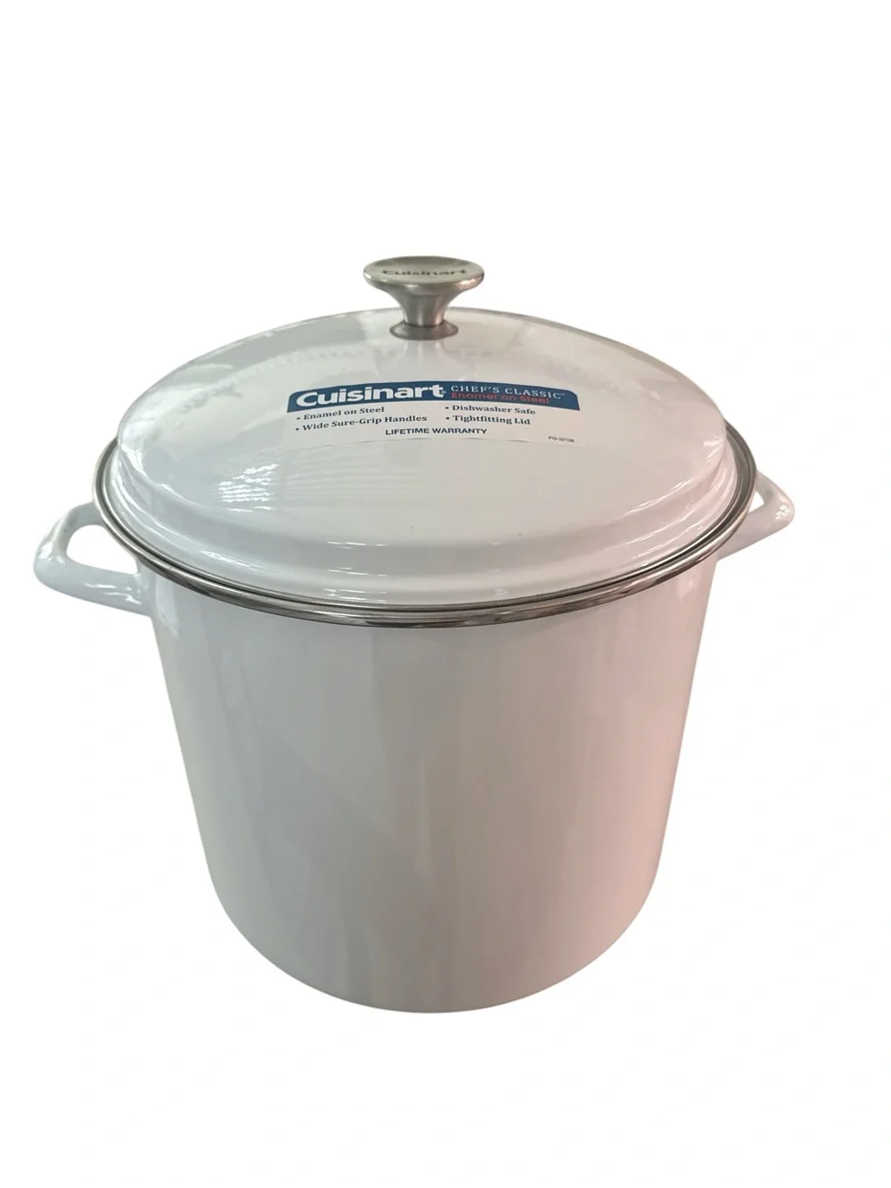 Cuisinart White Enamel-on-Steel Stockpot with Lid
